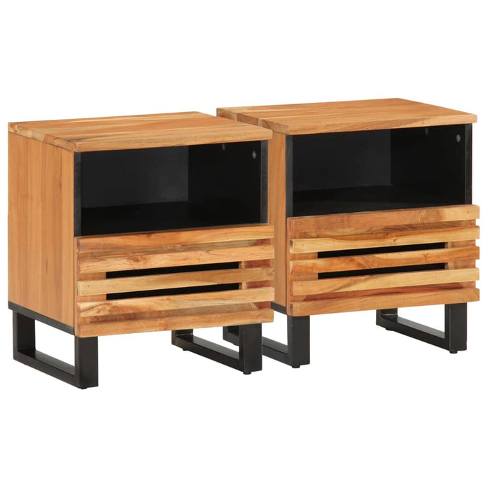 Noptiere, 2 buc., 40x34x46 cm, lemn masiv de acacia - WALTI WALTI
