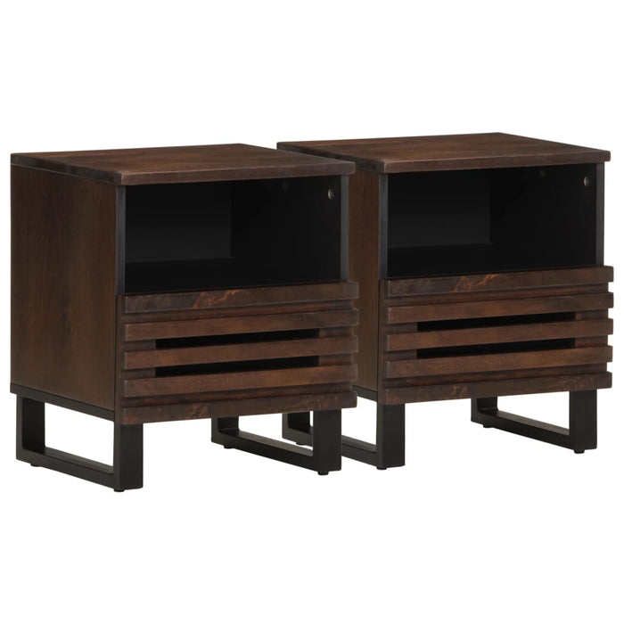 Noptiere, 2 buc., 40x34x46 cm, lemn masiv de acacia - WALTI WALTI