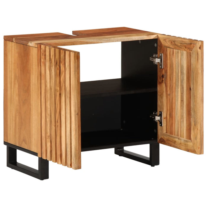 Dulap pentru chiuveta de baie, 62x34x58 cm, lemn masiv acacia WALTI