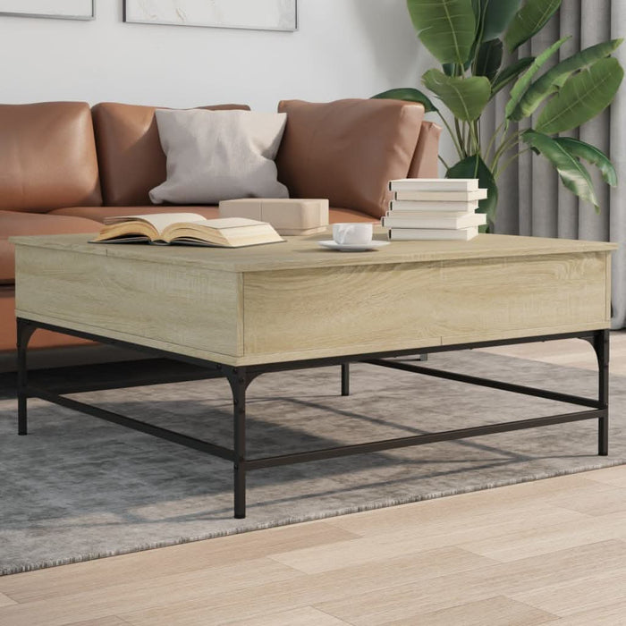 Măsuță cafea stejar sonoma 95x95x45 cm lemn prelucrat și metal - WALTI WALTI