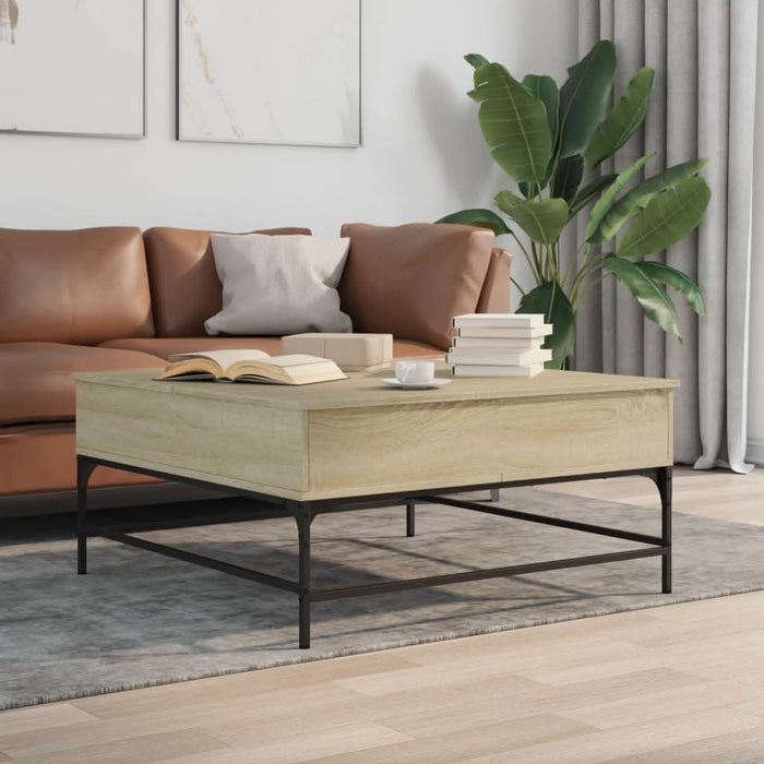 Măsuță cafea stejar sonoma 95x95x45 cm lemn prelucrat și metal - WALTI WALTI