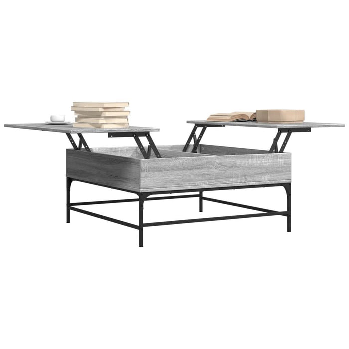 Măsuță de cafea, gri sonoma, 95x95x45 cm, lemn prelucrat/metal - WALTI WALTI