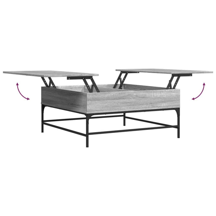 Măsuță de cafea, gri sonoma, 95x95x45 cm, lemn prelucrat/metal - WALTI WALTI