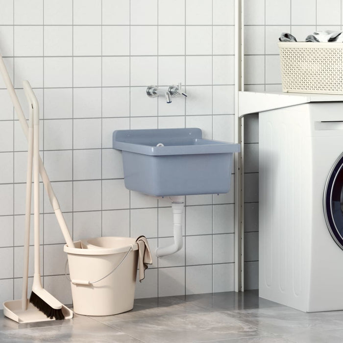 Chiuvetă lavoar pentru montare pe perete gri 40x40x24 cm rășină - WALTI WALTI