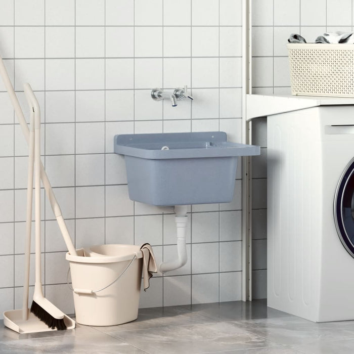 Chiuvetă lavoar pentru montare pe perete gri 50x35x24 cm rășină - WALTI WALTI