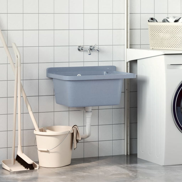 Chiuvetă lavoar pentru montare pe perete gri 60x40x28 cm rășină - WALTI WALTI