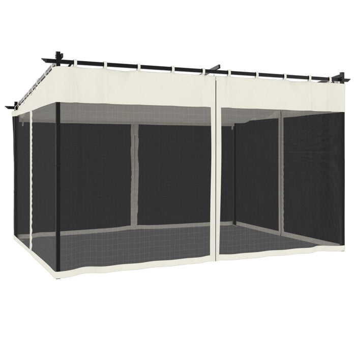 Foișor cu pereți din plasă, crem, 4x3 m, oțel - WALTI WALTI