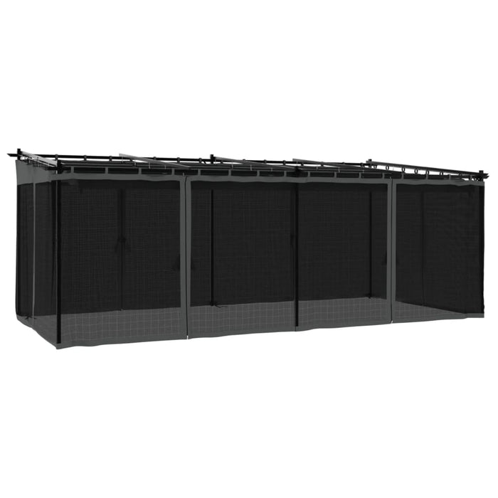 Foișor cu pereți din plasă, antracit, 6x3 m, oțel - WALTI WALTI