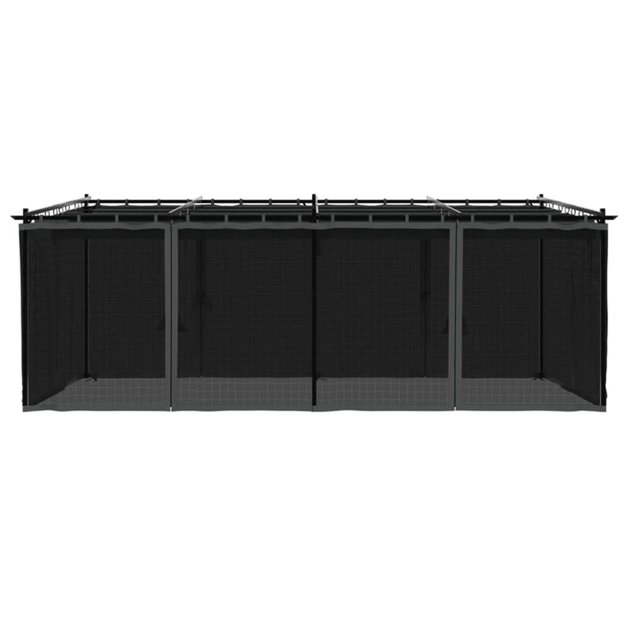 Foișor cu pereți din plasă, antracit, 6x3 m, oțel - WALTI WALTI