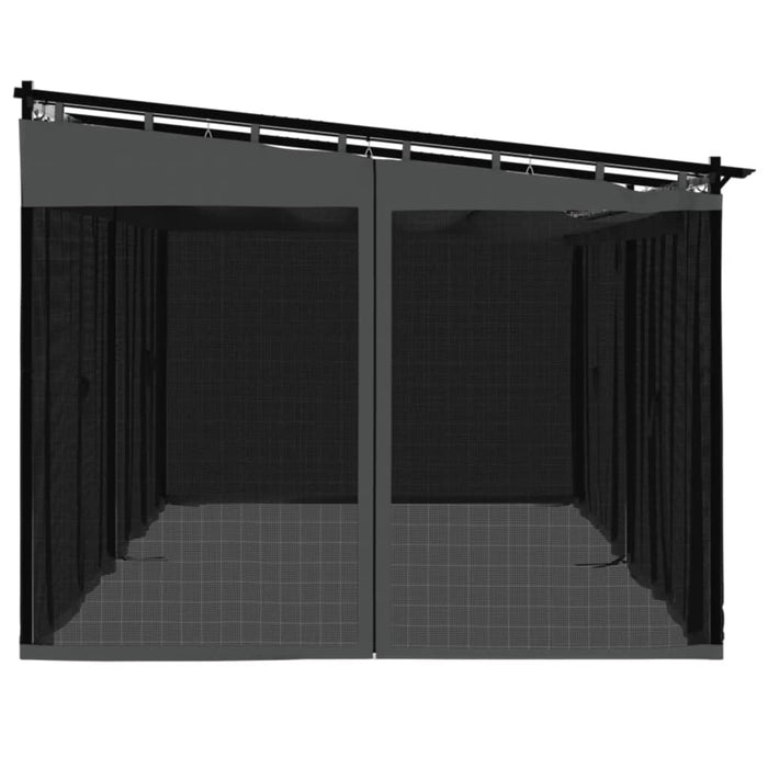 Foișor cu pereți din plasă, antracit, 6x3 m, oțel - WALTI WALTI