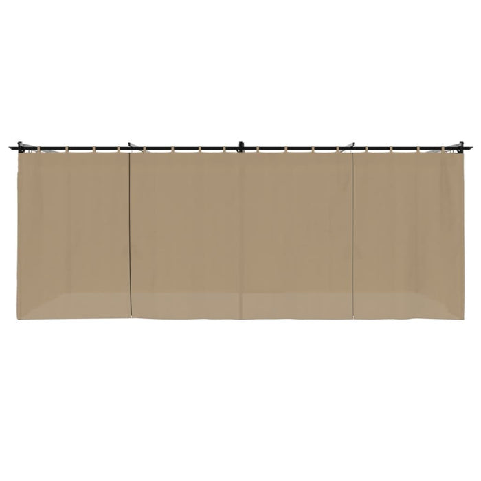 Pavilion cu draperii, gri taupe, 6x3 m, oțel WALTI