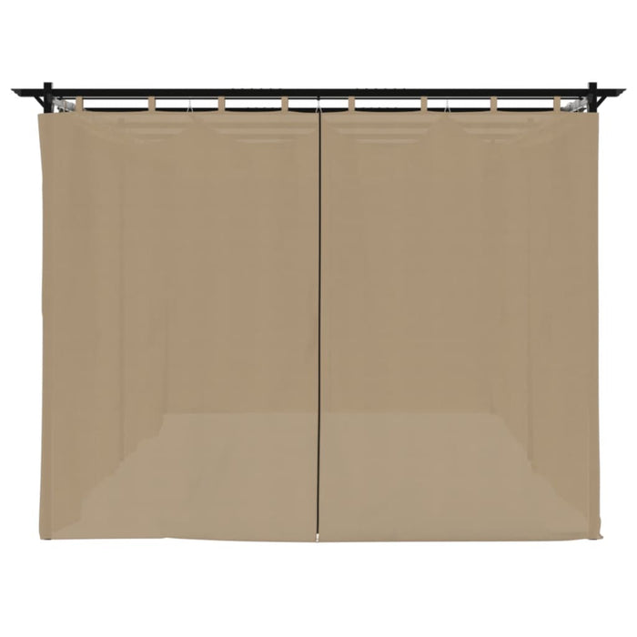 Pavilion cu draperii, gri taupe, 6x3 m, oțel WALTI