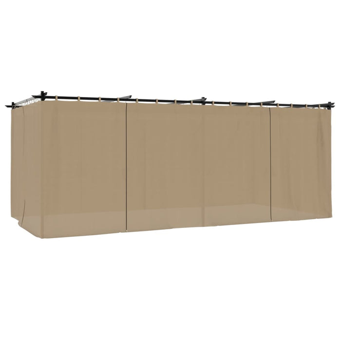 Pavilion cu draperii, gri taupe, 6x3 m, oțel WALTI