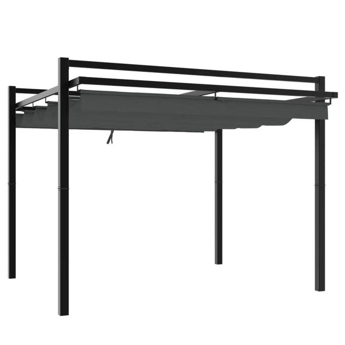 Foișor de grădină acoperiș retractabil antracit 3x3 m aluminiu - WALTI WALTI