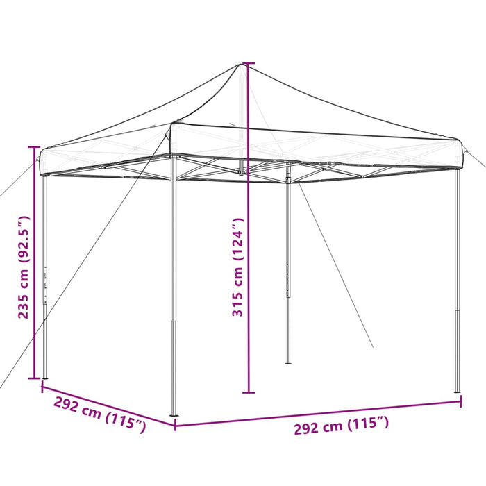 Cort de petrecere pliabil Pop-Up, taupe, 292x292x315 cm - WALTI WALTI