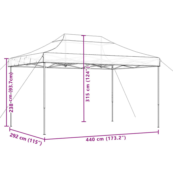 Cort de petrecere pliabil Pop-Up, verde, 440x292x315 cm - WALTI WALTI