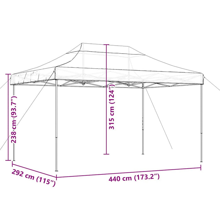 Cort de petrecere pliabil Pop-Up, 440x292x315 cm, negru - WALTI WALTI