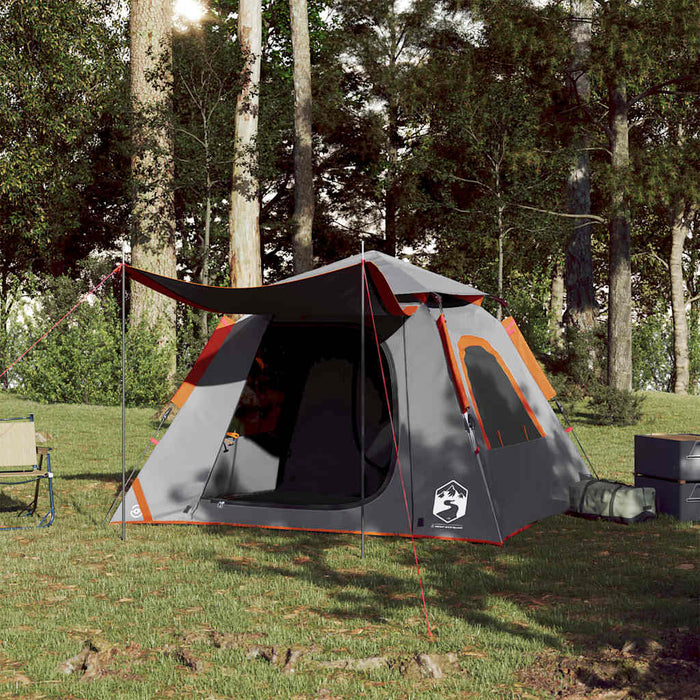 Cort camping cupolă 4 persoane, gri/portocaliu, setare rapidă - WALTI WALTI