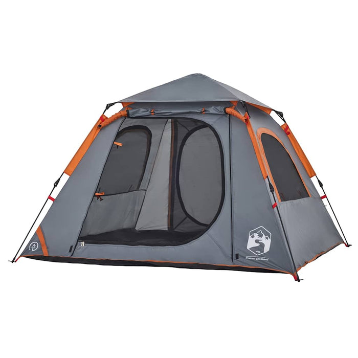 Cort camping cupolă 4 persoane, gri/portocaliu, setare rapidă - WALTI WALTI
