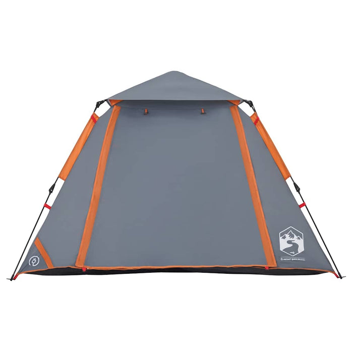 Cort camping cupolă 4 persoane, gri/portocaliu, setare rapidă - WALTI WALTI