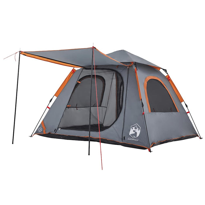Cort camping cupolă 4 persoane, gri/portocaliu, setare rapidă - WALTI WALTI