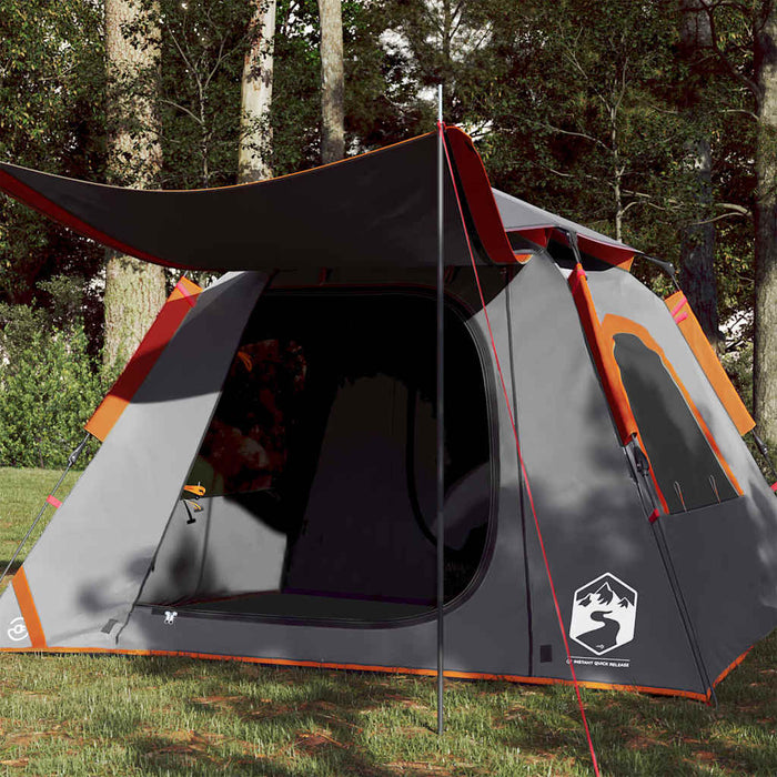 Cort camping cupolă 4 persoane, gri/portocaliu, setare rapidă - WALTI WALTI