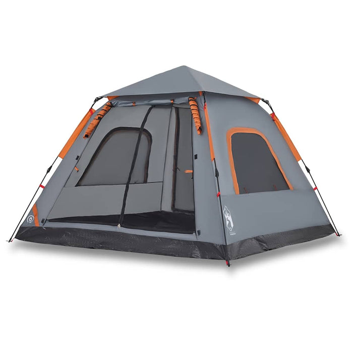Cort camping cupolă 5 persoane, gri/portocaliu, setare rapidă - WALTI WALTI