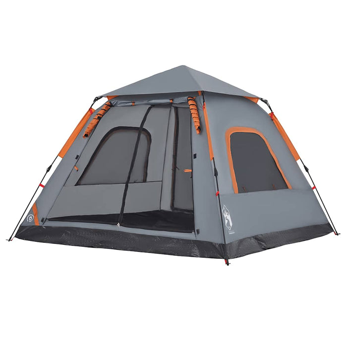 Cort camping cupolă 5 persoane, gri/portocaliu, setare rapidă - WALTI WALTI