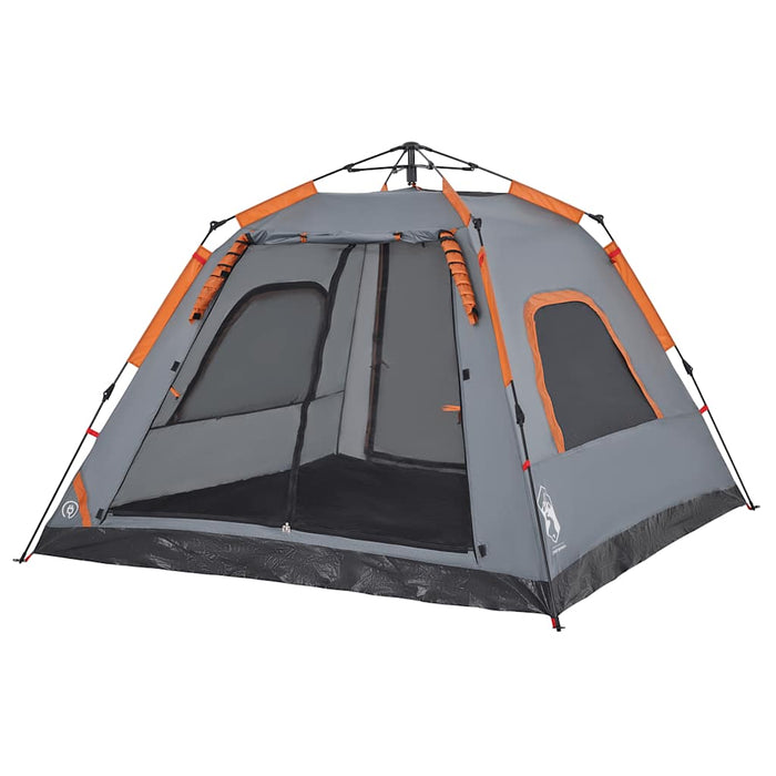 Cort camping cupolă 5 persoane, gri/portocaliu, setare rapidă - WALTI WALTI