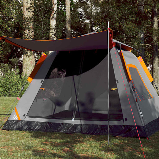 Cort camping cupolă 5 persoane, gri/portocaliu, setare rapidă - WALTI WALTI