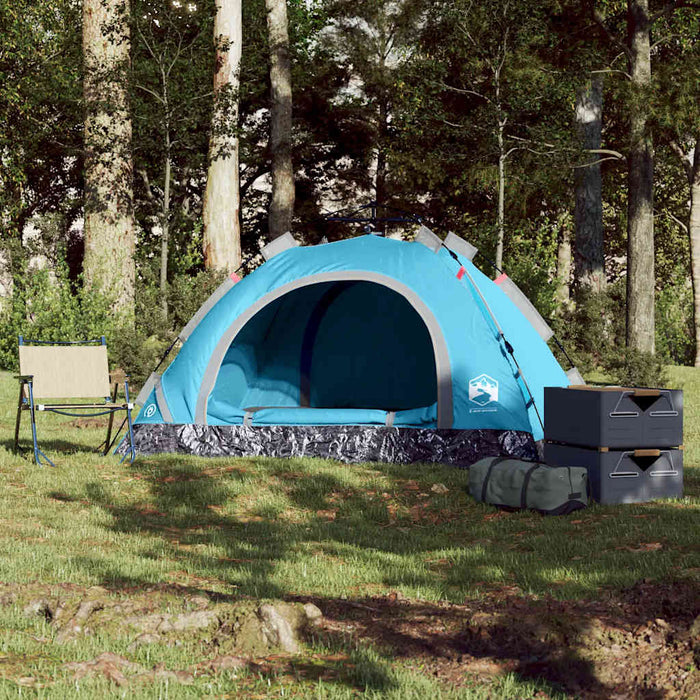 Cort de camping pentru 2 persoane, setare rapidă, albastru - WALTI WALTI