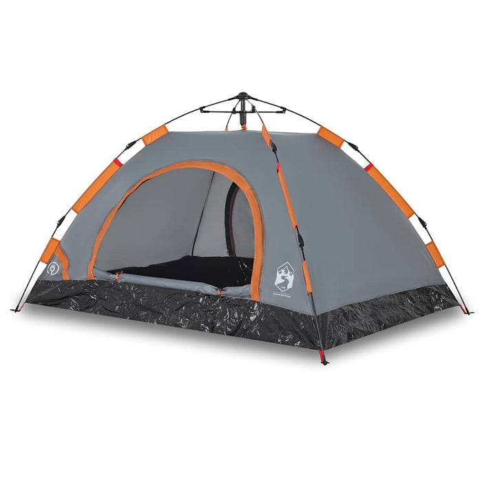 Cort de camping, 2 persoane, gri/portocaliu, setare rapidă - WALTI WALTI