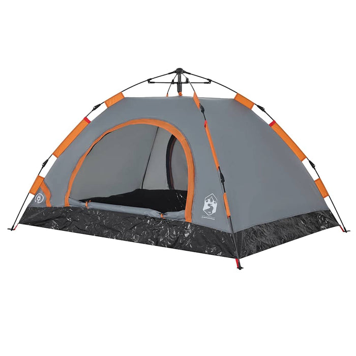 Cort de camping, 2 persoane, gri/portocaliu, setare rapidă - WALTI WALTI
