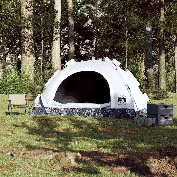 Cort de camping 2 persoane, alb opac, setare rapidă, țesătură - WALTI WALTI