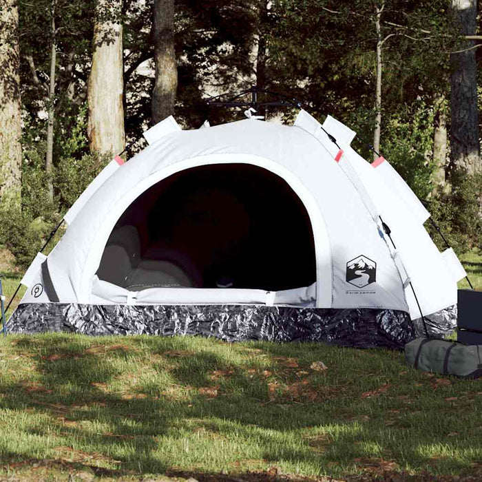 Cort de camping 2 persoane, alb opac, setare rapidă, țesătură - WALTI WALTI
