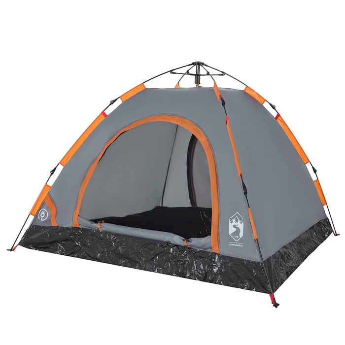 Cort de camping, 3 persoane, gri/portocaliu, setare rapidă - WALTI WALTI