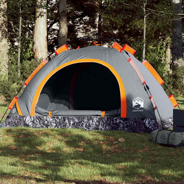 Cort de camping, 3 persoane, gri/portocaliu, setare rapidă - WALTI WALTI