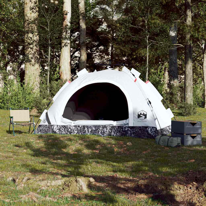 Cort de camping 3 persoane, alb opac, setare rapidă, țesătură - WALTI WALTI
