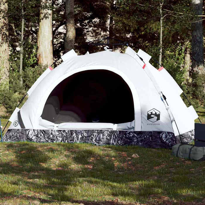 Cort de camping 3 persoane, alb opac, setare rapidă, țesătură - WALTI WALTI