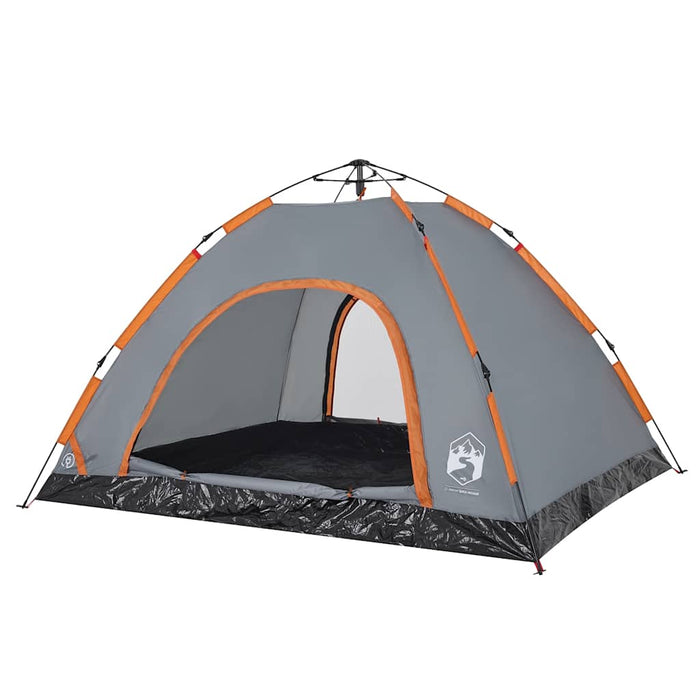 Cort de camping, 4 persoane, gri/portocaliu, setare rapidă - WALTI WALTI