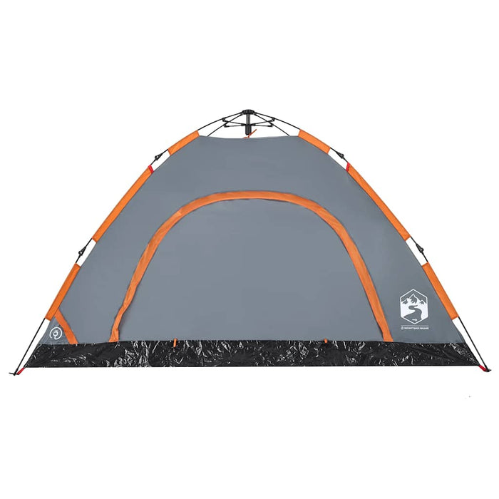 Cort de camping, 4 persoane, gri/portocaliu, setare rapidă - WALTI WALTI