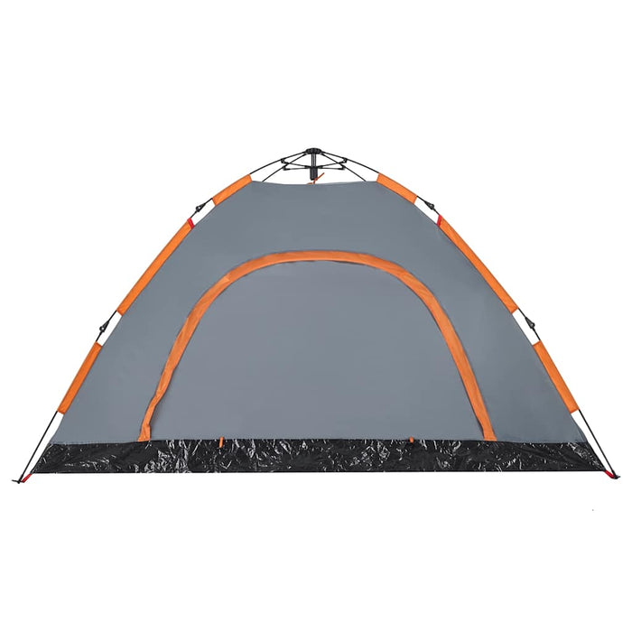 Cort de camping, 4 persoane, gri/portocaliu, setare rapidă - WALTI WALTI