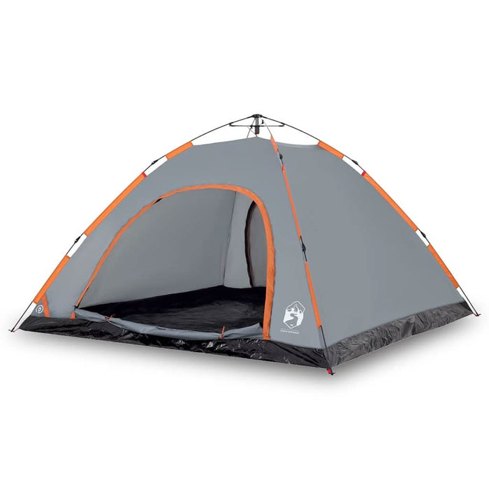 Cort camping, 5 persoane, gri/oranj, setare rapidă - WALTI WALTI