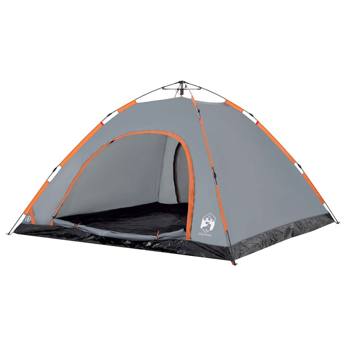 Cort camping, 5 persoane, gri/oranj, setare rapidă - WALTI WALTI