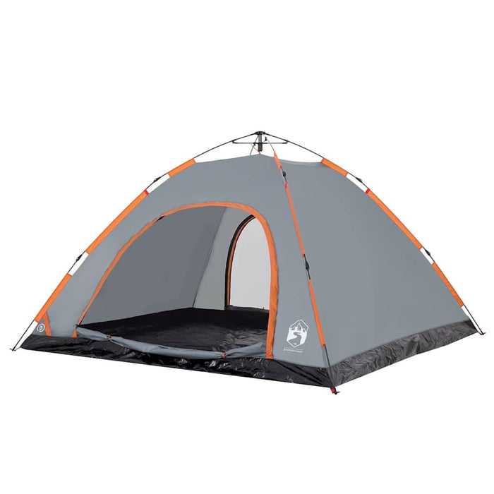 Cort camping, 5 persoane, gri/oranj, setare rapidă - WALTI WALTI