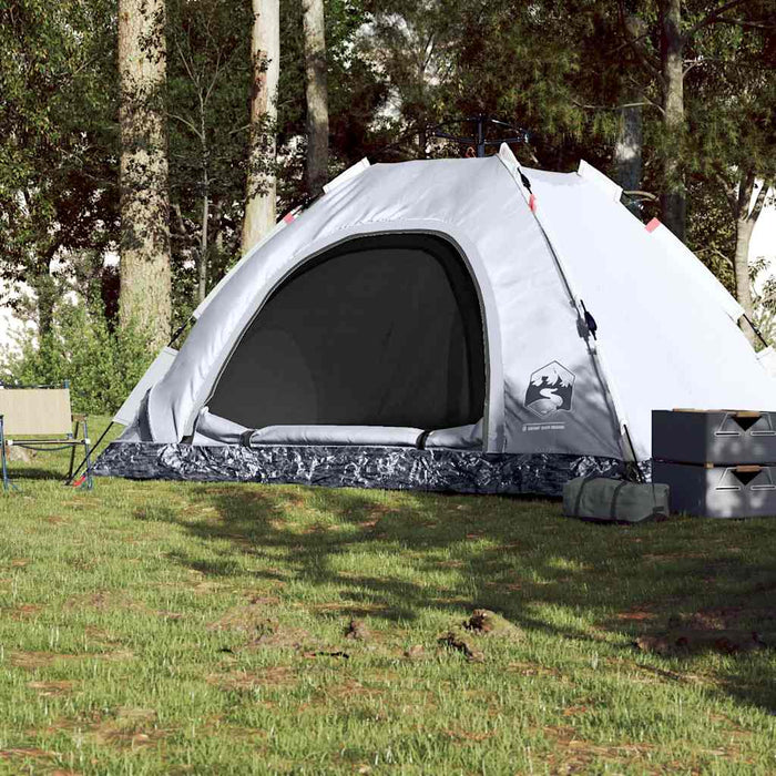 Cort de camping 5 persoane, alb opac, setare rapidă, țesătură - WALTI WALTI