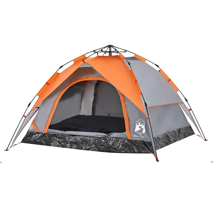 Cort camping cupolă 3 persoane, gri/portocaliu, setare rapidă - WALTI WALTI