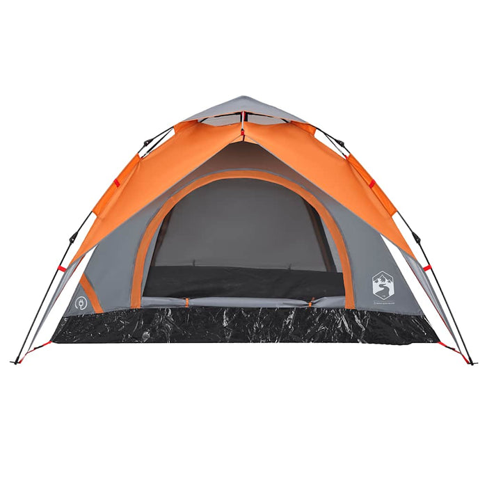 Cort camping cupolă 3 persoane, gri/portocaliu, setare rapidă - WALTI WALTI