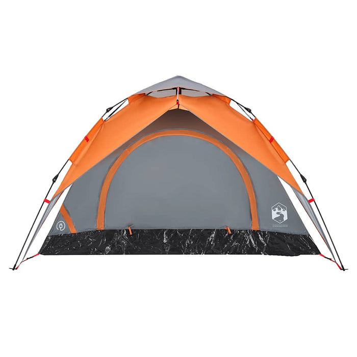 Cort camping cupolă 3 persoane, gri/portocaliu, setare rapidă - WALTI WALTI