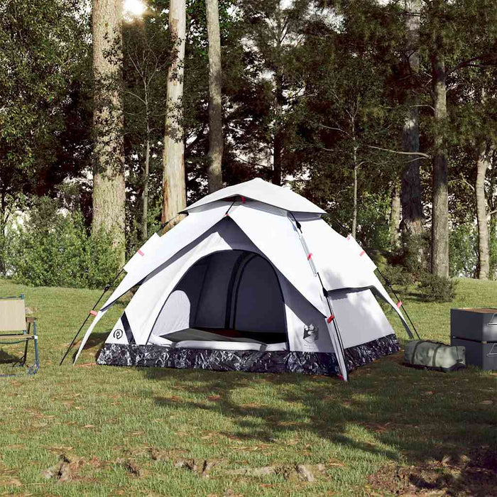 Cort de camping 3 persoane, alb opac, setare rapidă, țesătură - WALTI WALTI